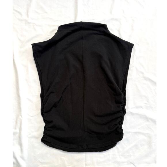 Reformation Lindy Knit Top, Black Sleeveless Mock Neck Crop, Small - Picture 4 of 4